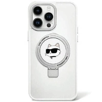 Karl Lagerfeld KLHMP15LHMRSCHH iPhone 15 Pro 6,1" weiß/weiß Hardcase Ring Stand Choupette Head MagSafe