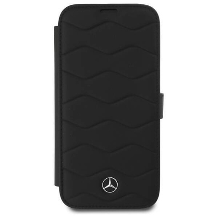 Oryginalne Etui IPHONE 16 PRO MAX Mercedes Hardcase MB Waves Leather (MEBKP16X23RWRSK) czarne