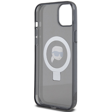 Karl Lagerfeld KLHMP15SHMRSKHK iPhone 15 6,1" schwarz/schwarz Hardcase Ring Stand Karl Head MagSafe