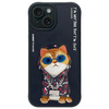 Nimmy etui iPhone 15 6.1" czarny/black    Glasses Cool Cat