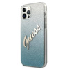 Guess Glitter Gradient Script - Etui iPhone 12 / iPhone 12 Pro (niebieski)