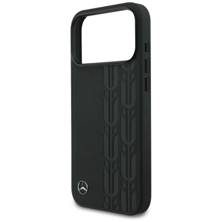Mercedes Leather Laurel Leaves MagSafe Case für iPhone 17 Pro Max - Schwarz