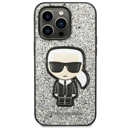 Karl Lagerfeld KLHCP14XGFKPG iPhone 14 Pro Max 6.7 "hardcase silver / silver Glitter Flakes Ikonik