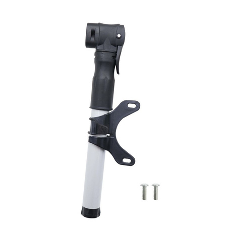 Mini pompka z uchwytem montażowym do roweru / hulajnogi FSPMP-387 czarno srebrna