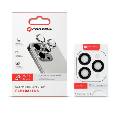 Szkło hartowane Forcell Premium do aparatu - do Samsung Galaxy S24 Plus Czarny