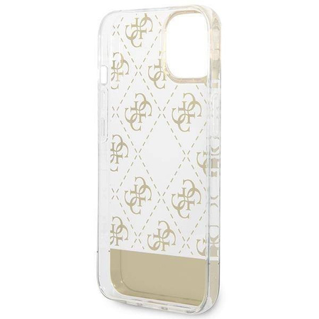 Original Case IPHONE 14 PLUS Guess Hardcase 4G Pattern Script gold