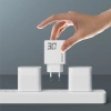 GaN Dudao A30EUT 30W USB-A / USB-C Wall Charger + USB-C - USB-C Cable - White
