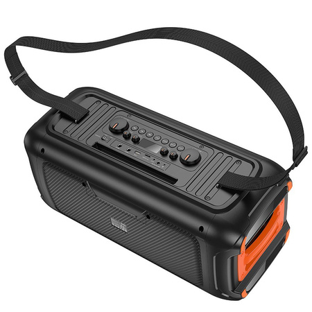 HOCO zestaw karaoke bezprzewodowy głośnik + 2 x bezprzewodowy mikrofon LED 60W HA9 czarny