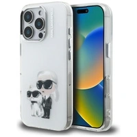 Karl Lagerfeld IML Aquarelle Karl &amp; Choupette &amp; Logo iPhone 16 Pro Case - White