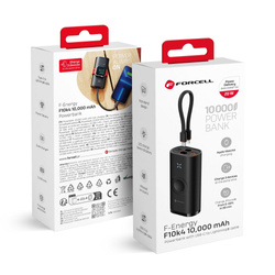 FORCELL F-ENERGY F10K4 powerbank kompatybilny z Apple Watch PD QC3.0 3A 22,5W 10000 mAh czarny