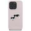 Karl Lagerfeld Silikonhülle Heads Print MagSafe für iPhone 16 Pro - Rosa