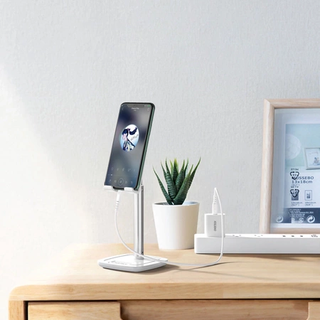 Choetech H035 Aluminiumständer für ein Telefon oder Tablet mit Anpassung – Weiß und Silber