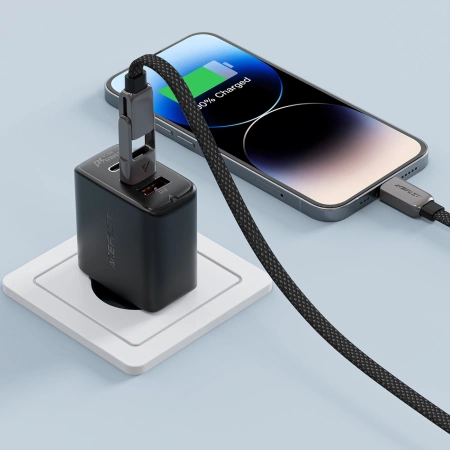 Acefast C13-04 USB-C - USB-A / USB-C Kabel 480Mb/s 3A 1,2m - Schwarz