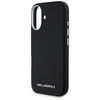 Original Case IPHONE 16 Karl Lagerfeld Saffiano Full Wrapped Elongated Metal Logo MagSafe black