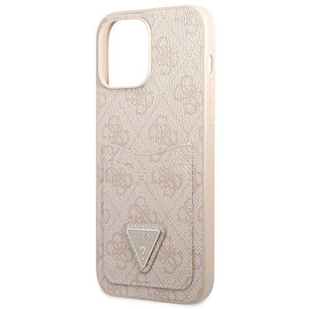 Etui IPHONE 13 PRO Guess Hardcase 4G Triangle Logo Cardslot (GUHCP13LP4TPP) różowe