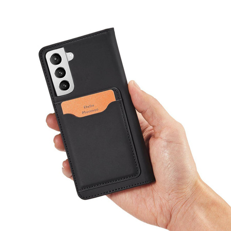 Magnet Card Case etui do Samsung Galaxy S22 pokrowiec portfel na karty kartę podstawka czarny