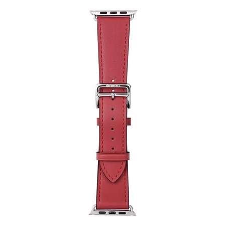 Pasek do Apple Watch Forcell F-Design FA20 magnetyczny skóra ekologiczna 42 / 44 / 45 / 49 mm czerwony