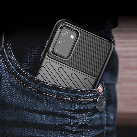 Thunder Case Flexibel Robuste Panzer Handyhülle TPU Schutzhülle für Samsung Galaxy A03s schwarz