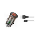 XO Clear ładowarka samochodowa CC49 2x USB 2,4A dymiona + kabel Lightning