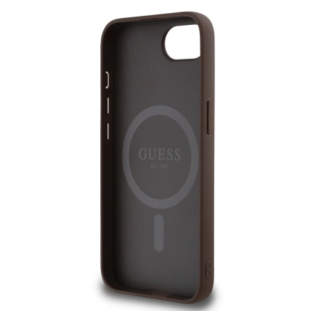 Guess PU 4G Peony Case mit MagSafe für iPhone 16e - Braun