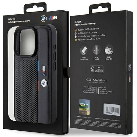 BMW Perforated Tricolor Line case for iPhone 15 Pro Max - black