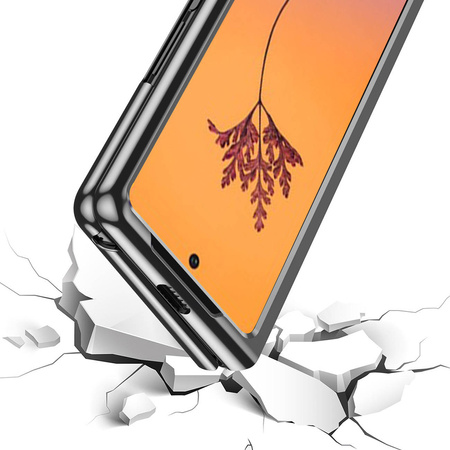 Plating Case für Samsung Galaxy Z Fold 4 Hülle mit schwarzem Metallrahmen