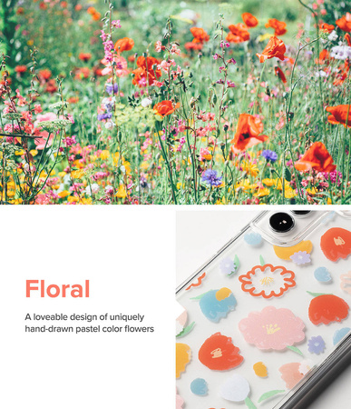 Ringke Fusion Design Armored Case Cover with Gel Frame for Samsung Galaxy S22 + (S22 Plus) transparent (Floral) (F593R31)