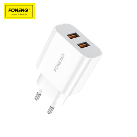 Foneng Ładowarka sieciowa EU45 - 2xUSB - 12W 2,4A z kablem USB na Typ C biała