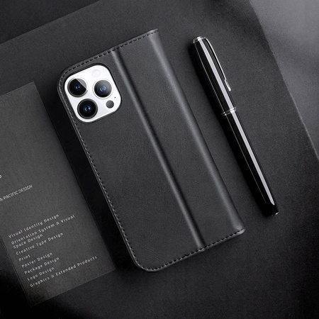 Dux Ducis Hivo echt Leder booktype case schutzhülle aufklappbare hülle für iPhone 14 Pro Max rot