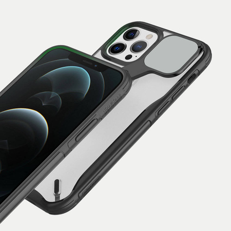 Nillkin Cyclops Case wytrzymałe etui z osłoną na aparat i składaną podstawką iPhone 13 Pro Max czarny