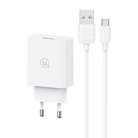 USAMS Zestaw szybkiego ład. Micro 2a 1m Fast Charging biały/white SC series(CC083)