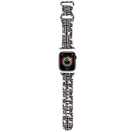Hello Kitty Silikon Heads & Stripes Armband für Apple Watch 38/40/41 mm – Schwarz