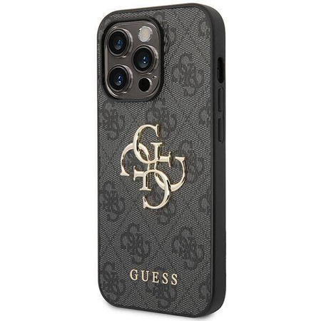 Guess GUHCP15L4GMGGR iPhone 15 Pro 6,1" grau/graues Hardcase 4G Big Metal Logo