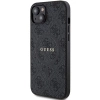Guess 4G Collection Leather Metal Logo MagSafe Case for iPhone 14/15/13 - Black