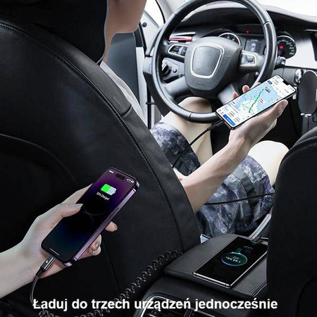 Ładowarka Samochodowa 60W USB + USB-C + Kabel USB-C Usams C33 Fast Charge CC167CC01 (US-CC167) czarna