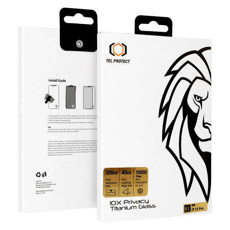 Hartowane szkło Tel Protect 10X Privacy Titanium do Samsung Galaxy S25 Plus (with fingerprint unlock)