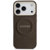 Etui Guess Peony Hot Stamp MagSafe na iPhone 17 Pro - brązowe