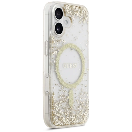 Guess Resin Bottom Glitter MagSafe case for iPhone 17 - gold