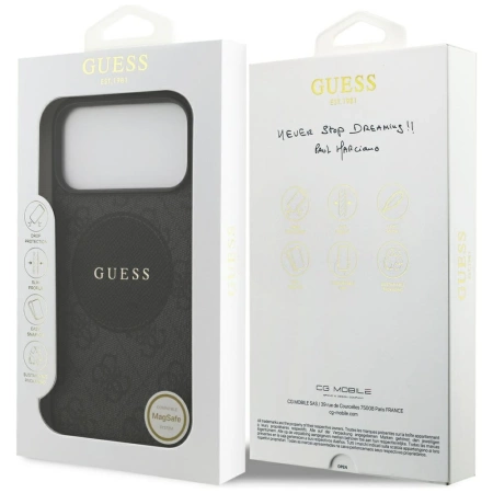 Etui Guess 4G Circle Classic Logo MagSafe na iPhone 17 Pro Max - czarne