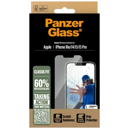 PanzerGlass Classic Fit Tempered Glass für iPhone 16e - Klar