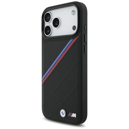 Etui BMW M Tricolor Metal Logo MagSafe do iPhone 17 Pro Max - czarne