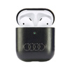 Original Handyhülle APPLE AIRPODS 1 / 2 Audi Leather Big Logo Cover (AU-AP-GT/D3-BK) schwarz