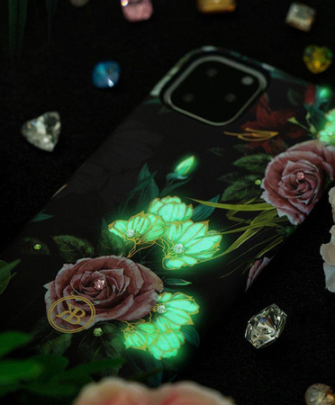 Kingxbar Forest świecące w ciemności etui ozdobione oryginalnymi Kryształami Swarovskiego iPhone 11 Pro wielokolorowy (Feather)
