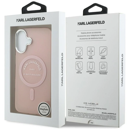 Karl Lagerfeld IML Karl RSG Logo MagSafe Hülle für iPhone 17 - Pink