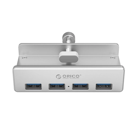 HUB 4-portowy montowany na zacisk USB-A 3.0 - srebrny