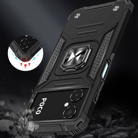 Wozinsky Ring Armor case for Samsung Galaxy A03 armored cover magnetic holder ring black