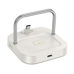 HOCO ładowarka biurkowa 2w1 Typ C + ładowanie bezprzewodowe 5W PD QC 3A 30W CQ16B biała