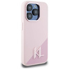 Original Case IPHONE 15 PRO Karl Lagerfeld Hardcase Silicone Shadow Metal Initial MagSafe pink
