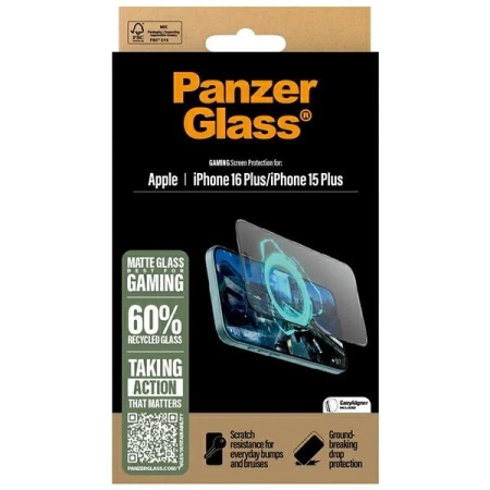 PanzerGlass Gaming Screen Protector iPhone 16 Plus 6.7&quot; Ultra-Wide Fit 2859