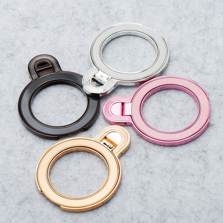 Stojak na telefon CIRCLE MIRROR - naklejany - srebrny